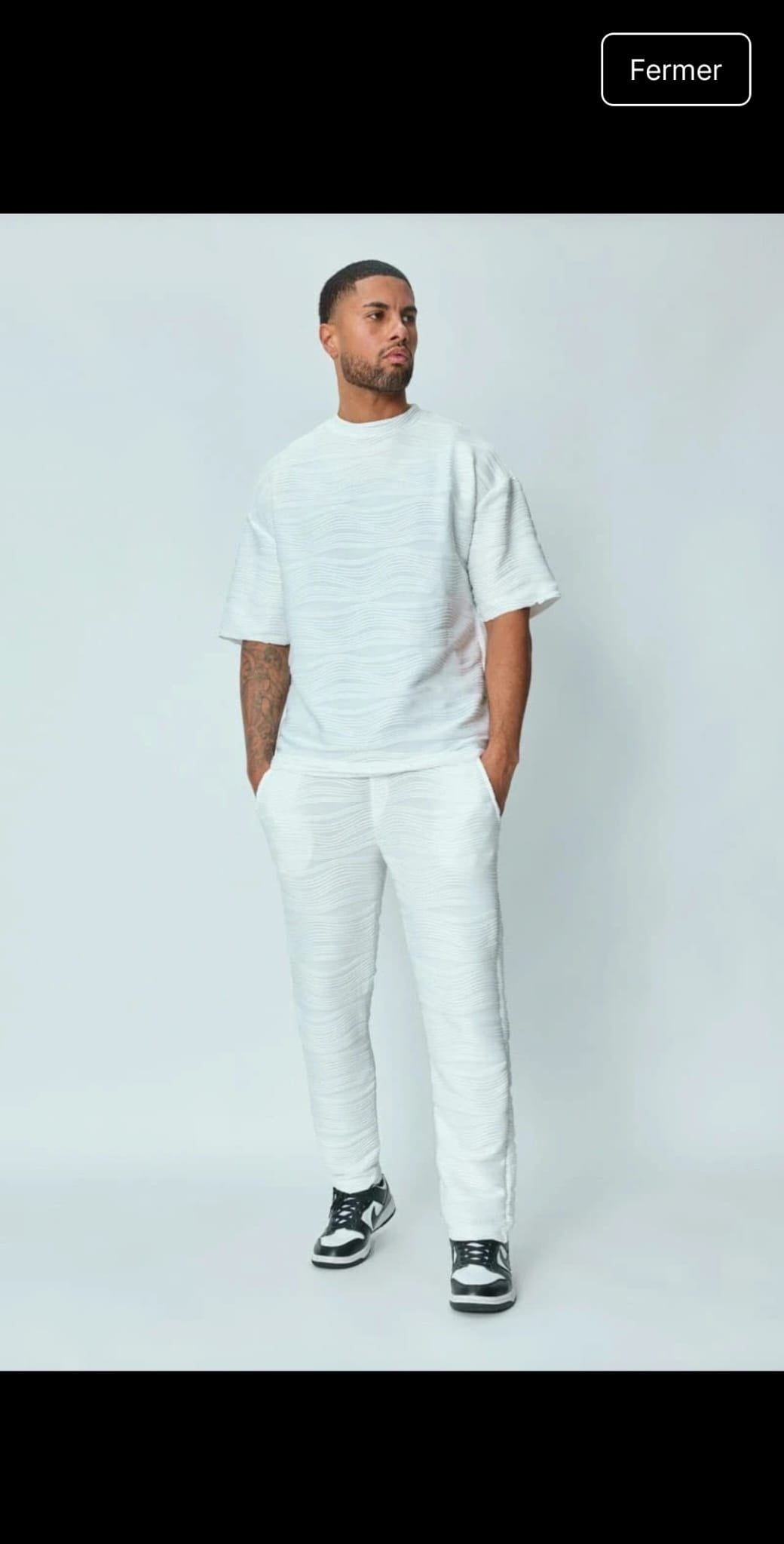 Ensemble homme blanc à motif